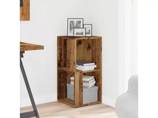 Armoire d'angle vieux bois 33x33x67 cm bois ingénierie