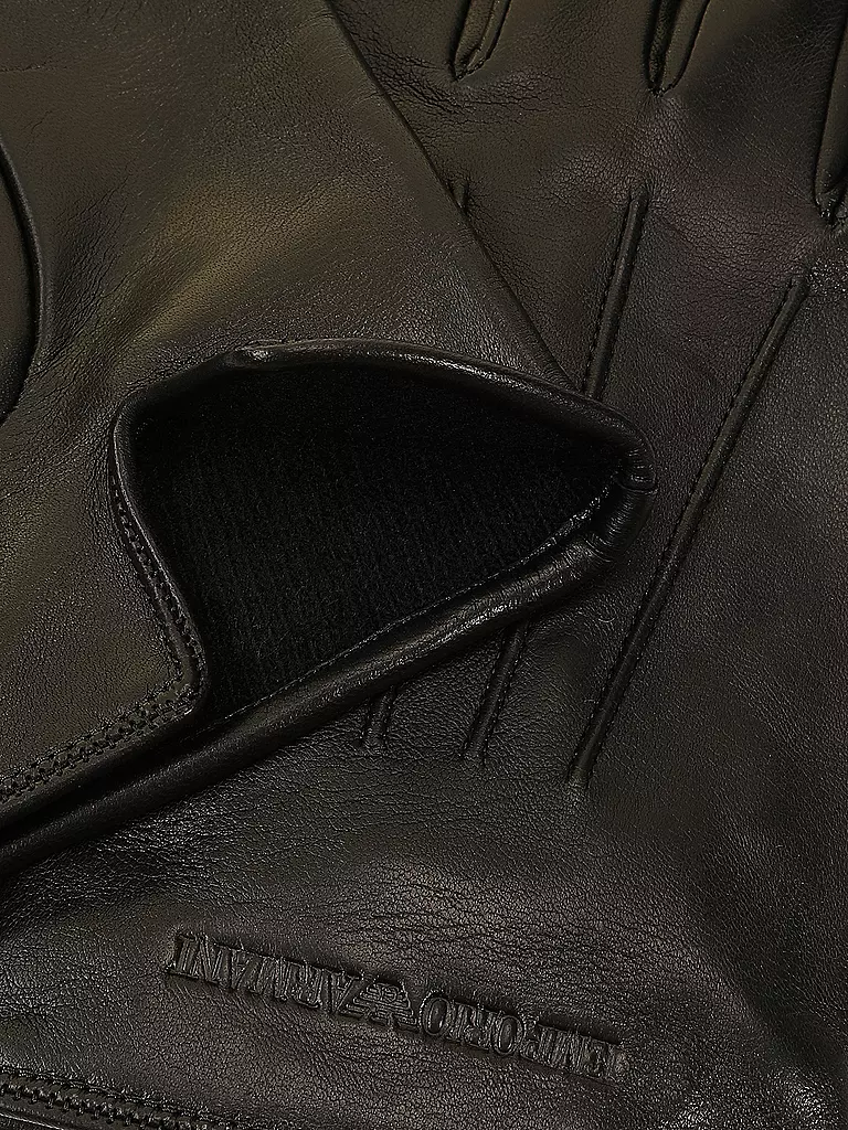 EMPORIO ARMANI Lederhandschuhe schwarz
