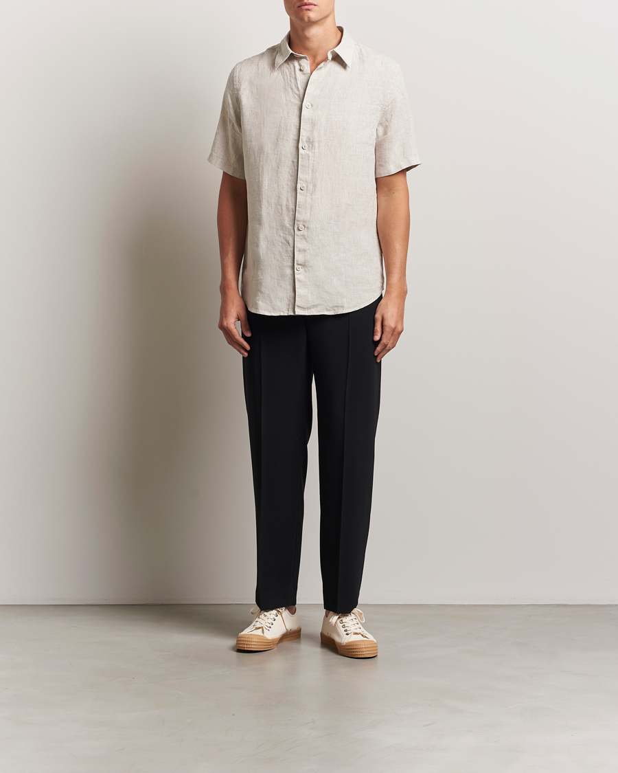 NN07 Enzo Linen Short Sleeve Shirt Oat