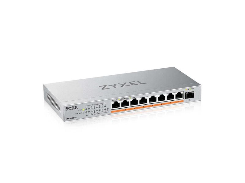 Zyxel PoE   Switch XMG-108HP 9 Port Hochleistungs-2.5G Unmanaged Switch mit 10G Uplink – Effizienz für professionelle Netzwerkanforderungen