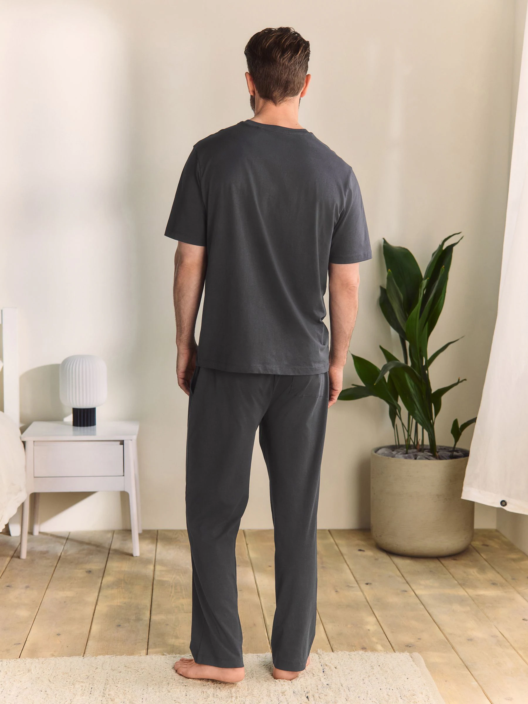 Leisteen grijs - Lange jersey pyjama