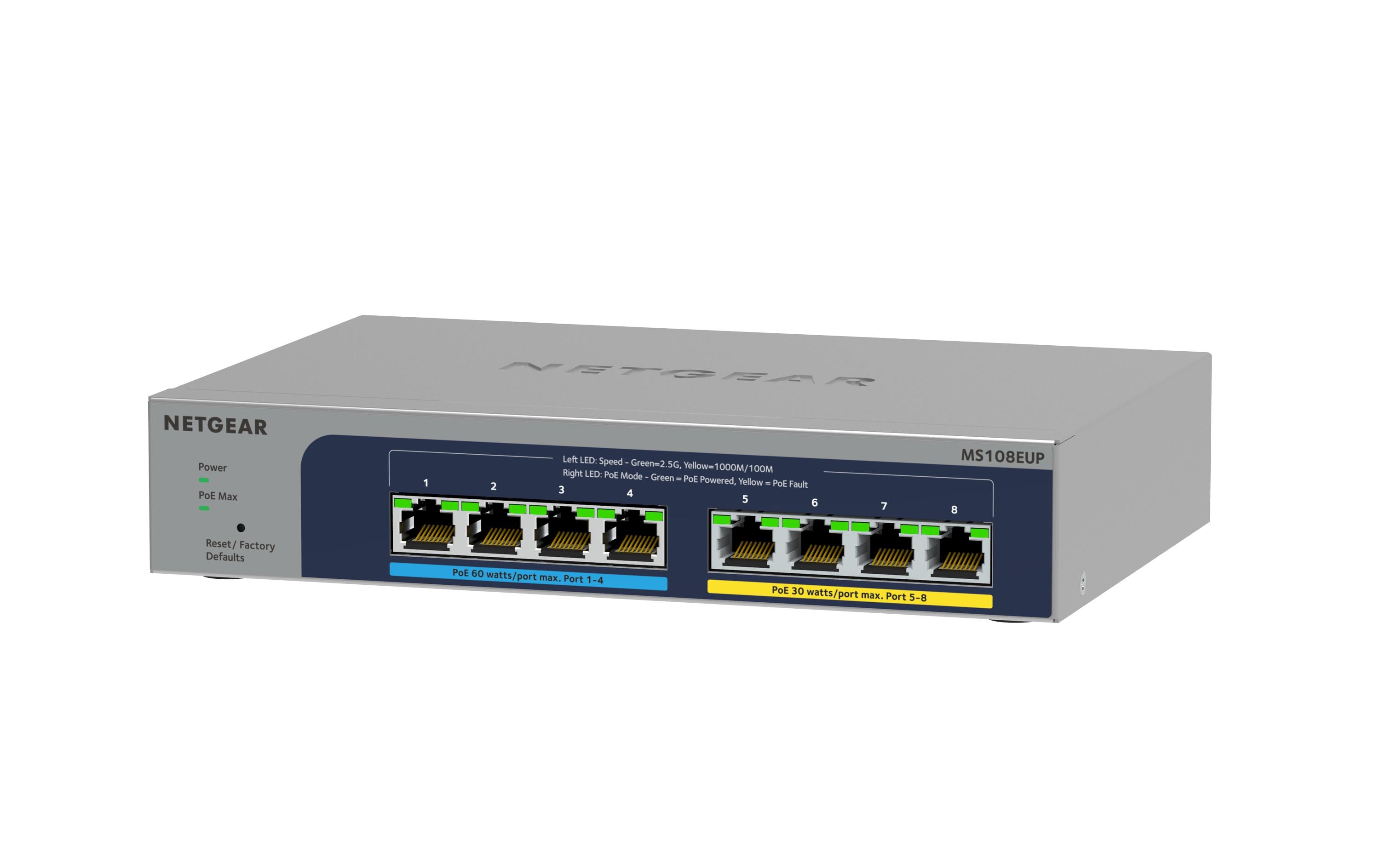 PoE++ Switch MS108EUP-100EUS 8 Port<br>8-Port Multi-Gigabit (2.5G) Ultra60 PoE++ Ethernet Plus Switch