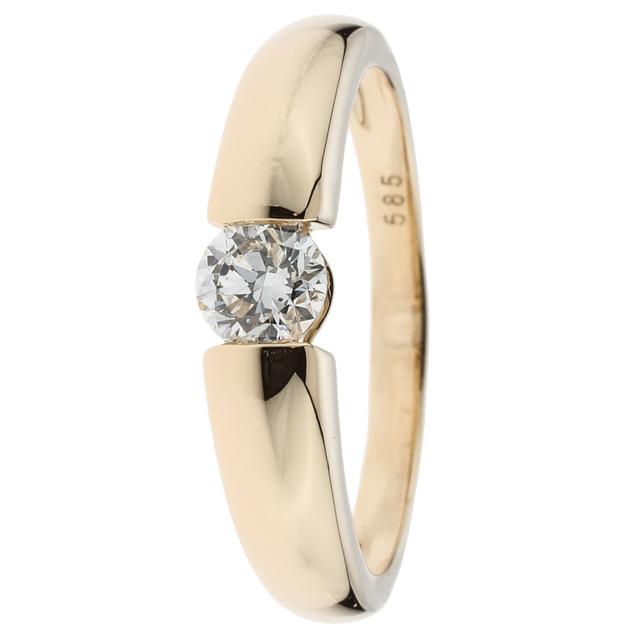 Brillant-Ring in Spannring-Optik, Gold 585 poliert