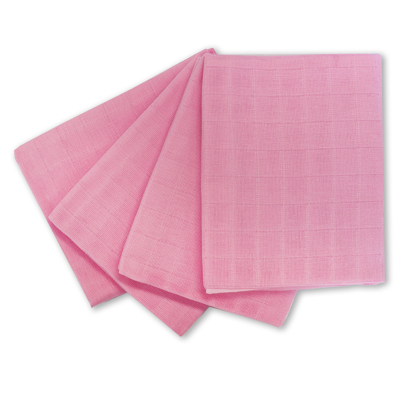 4er-Pack Mullwindeln - rosa - Baumwolle - 80x80 cm