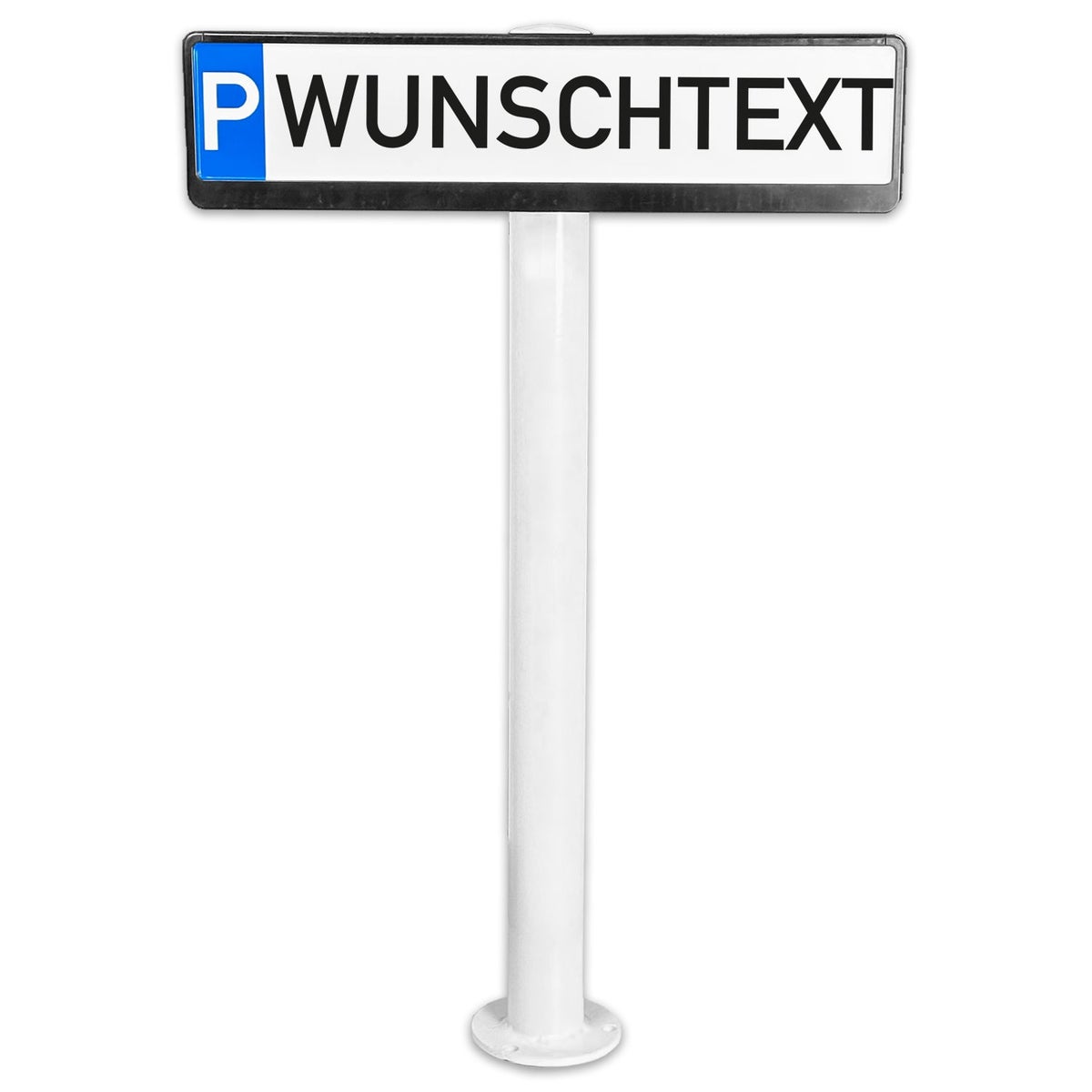 UVV parkeerbord + beugel + paal / paal + aangepaste tekst / kentekenplaathouder voor betonneren