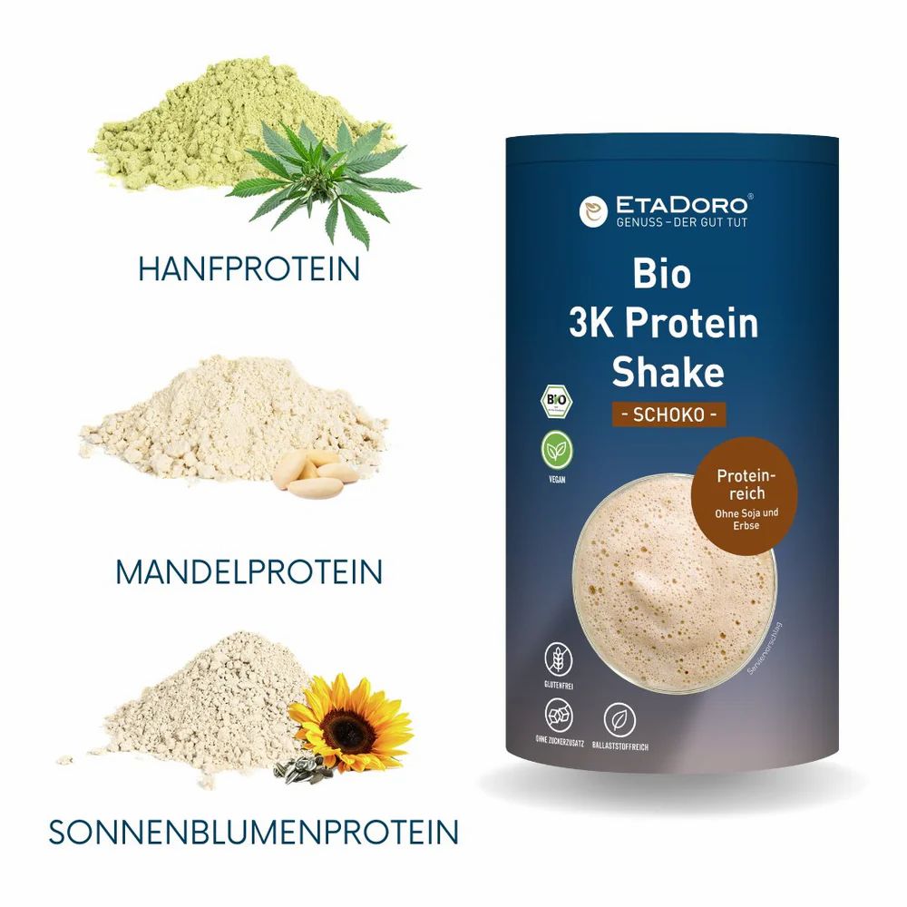 ETADORO Bio 3K Protein Shake vegan - Schoko
