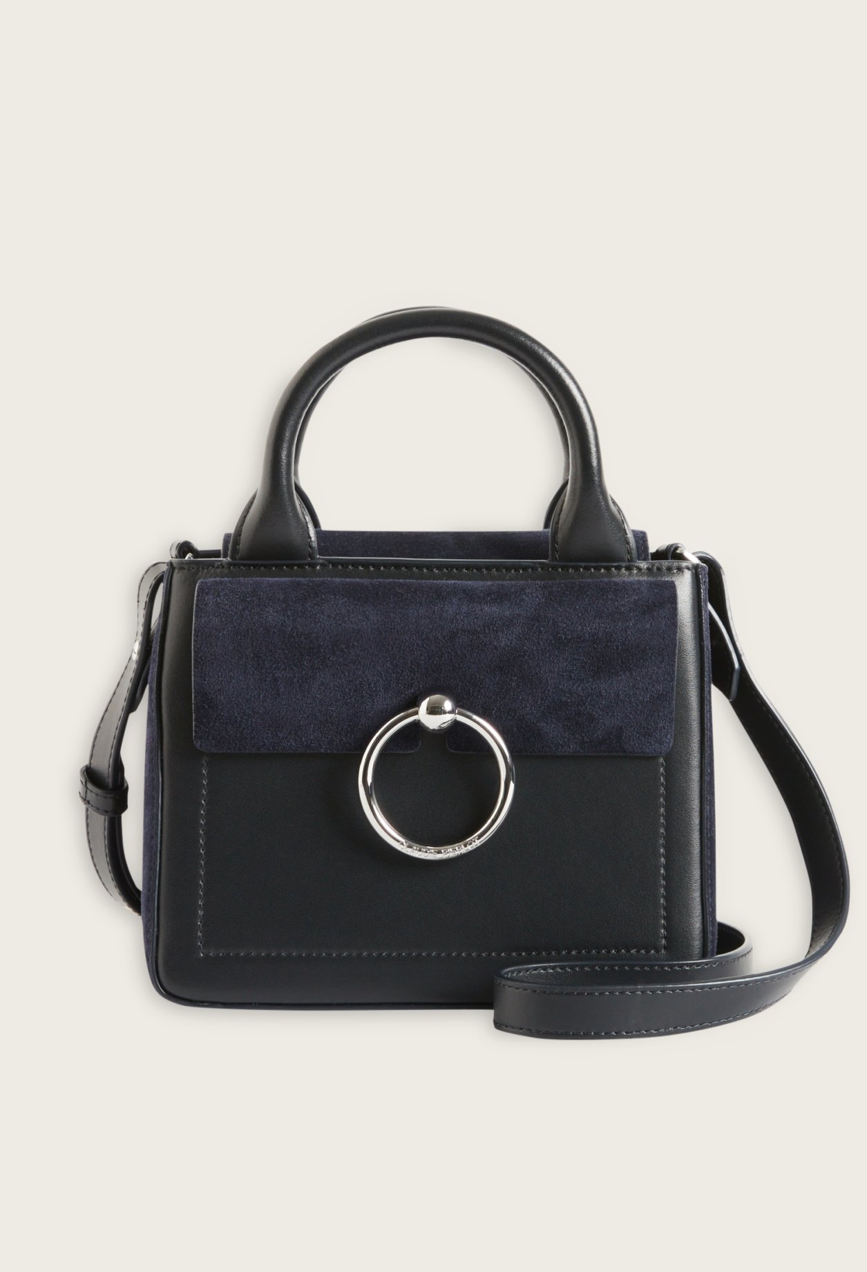 Sac Anouck cuir su&egrave;de bleu marine