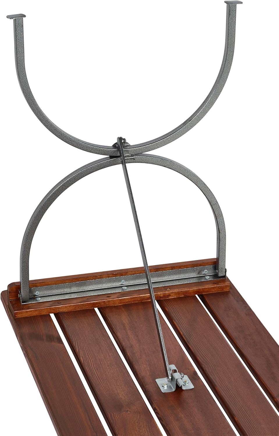 METRO Professional Bierzeltgarnitur, 3-TLG. Gartenmöbel Set, 1 Bier-Tisch 180 x 60 cm, 2 Bierbänke 180 x 36 cm, Klappbar, Braun/Silber