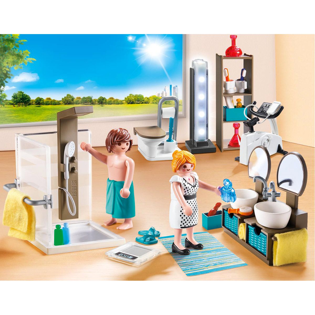 Salle de bains avec douche à l'italienne Playmobil City Life 9268