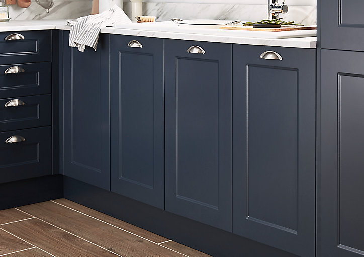 Porte de meuble de cuisine Artemisia bleu mat l. 50 cm x H. 72 cm GoodHome