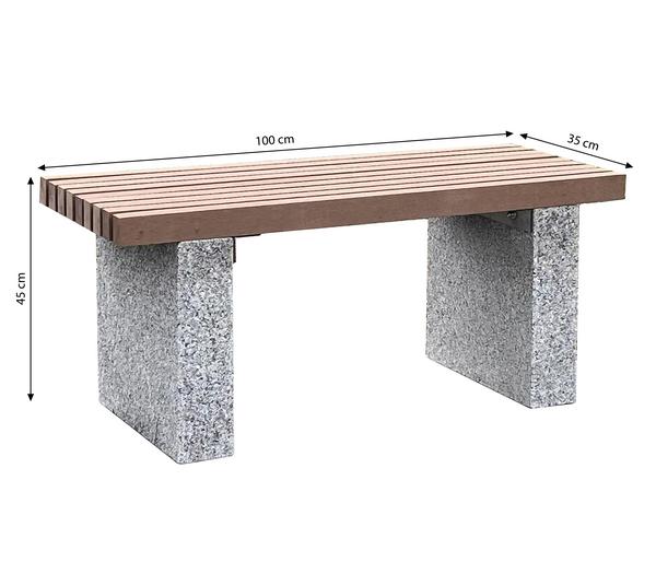 Dehner Granit-Gartenbank, 2-Sitzer