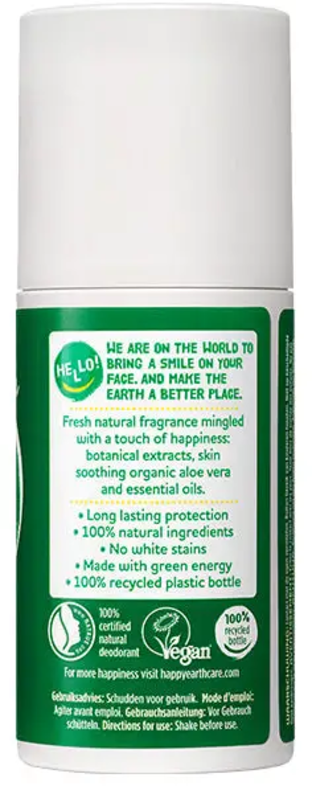 Happy Earth  Pure Deo Roll-On, Bergamot Cedarwood (75 ml)