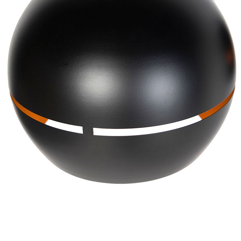 Design hanglamp zwart met gouden binnenkant 3-lichts - Buell