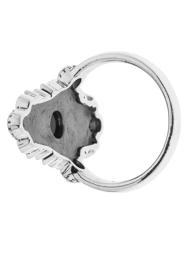 Cocktail-Ring, Onyx, Granat, Silber 925 oxidiert