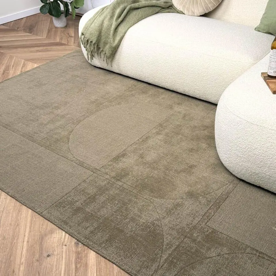 Interieur05 wollen vloerkleed groen Twig - 340 x 240 cm