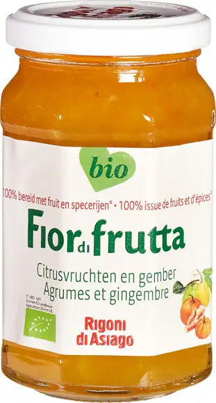 Citrusvruchten en gember fruitbeleg