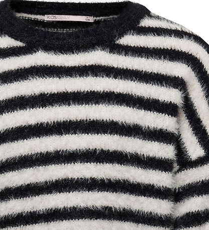 Kids Only Bluse - Strick - KogNewPiumo - Black/Reiherstreifen