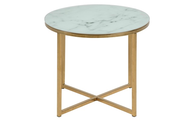 AC Design Beistelltisch »Alisma Ø 50 x 42 cm Gold/Weiss«