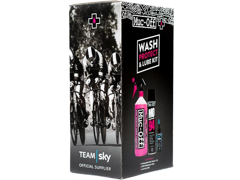 Muc-Off Pflegeset Wash, Protect and Lube 3-teilig Set zum Reinigen, Schützen und Schmieren