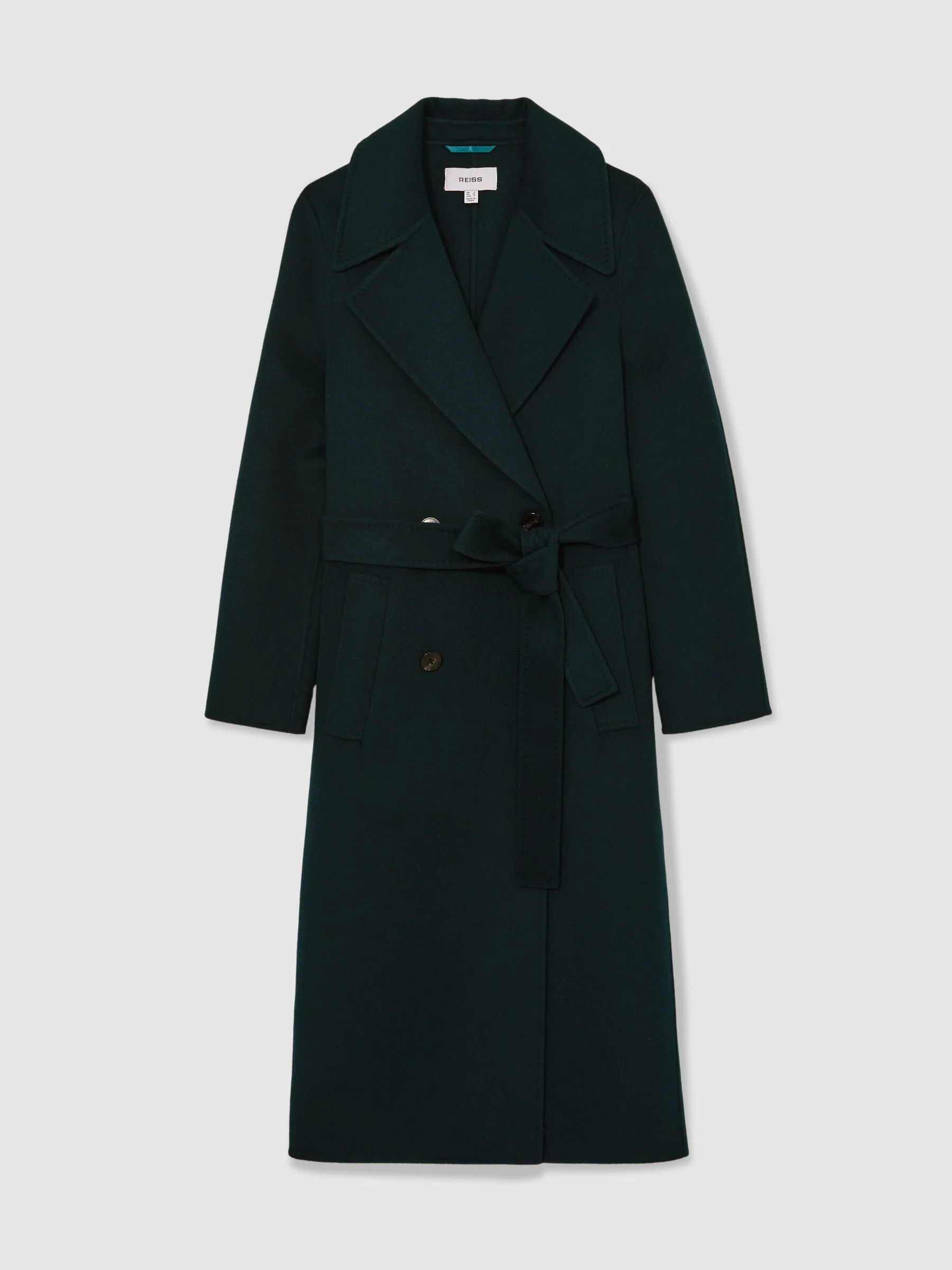 Groen - Reiss Rene Double-Breasted Blindseam Coat Wool-Blend