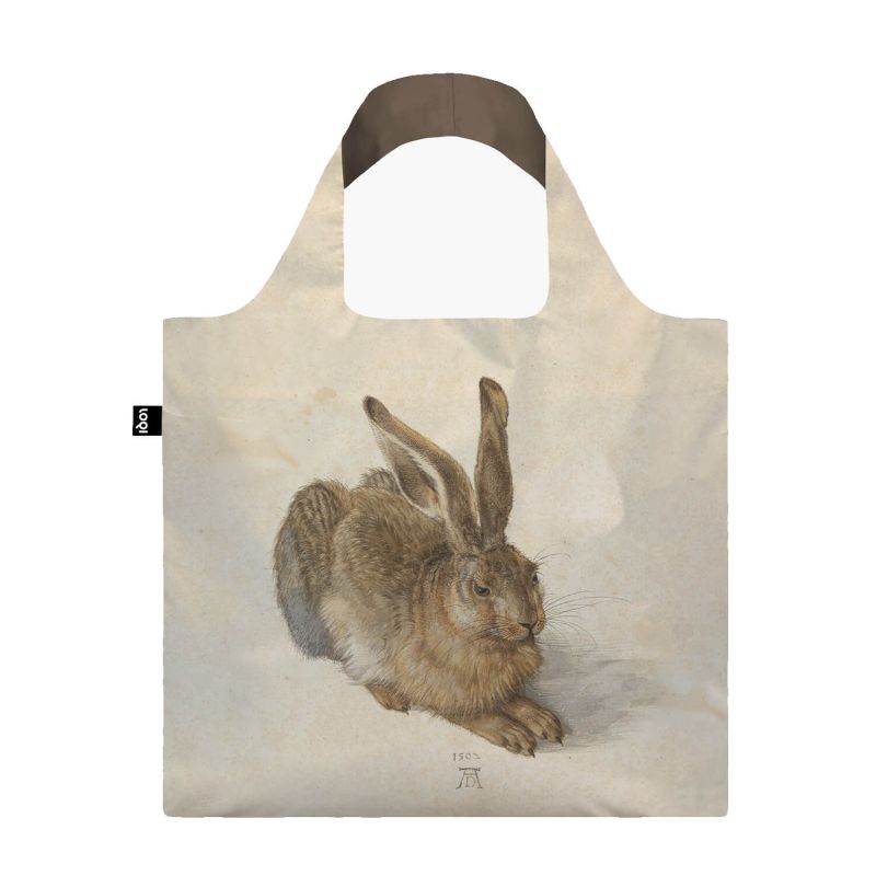Sac shopping pliable avec pochette zip 50cm Duerer Jeune lièvre