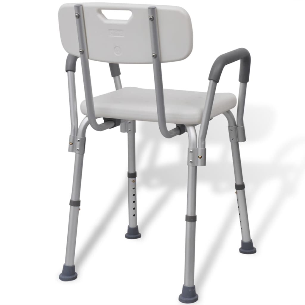 vidaXL Aluminium Douchestoel Wit
