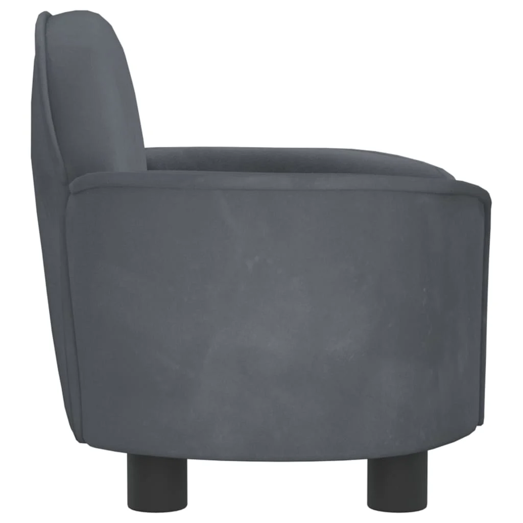Cama para cães vidaXL em veludo cinza escuro, 66x40x45 cm