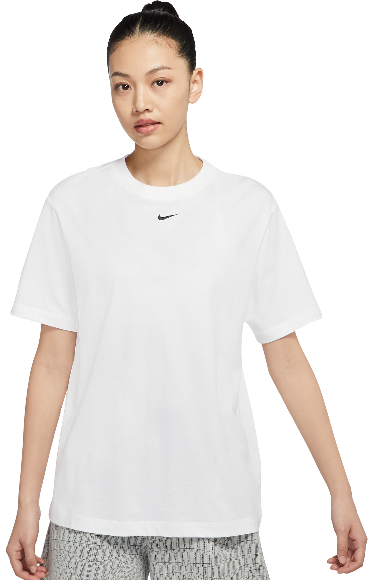 Nike Essential T-Shirt Damen Weiss Schwarz F100