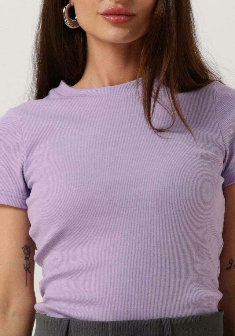 VANILIA paarse vanilia top rib basic t-shirt