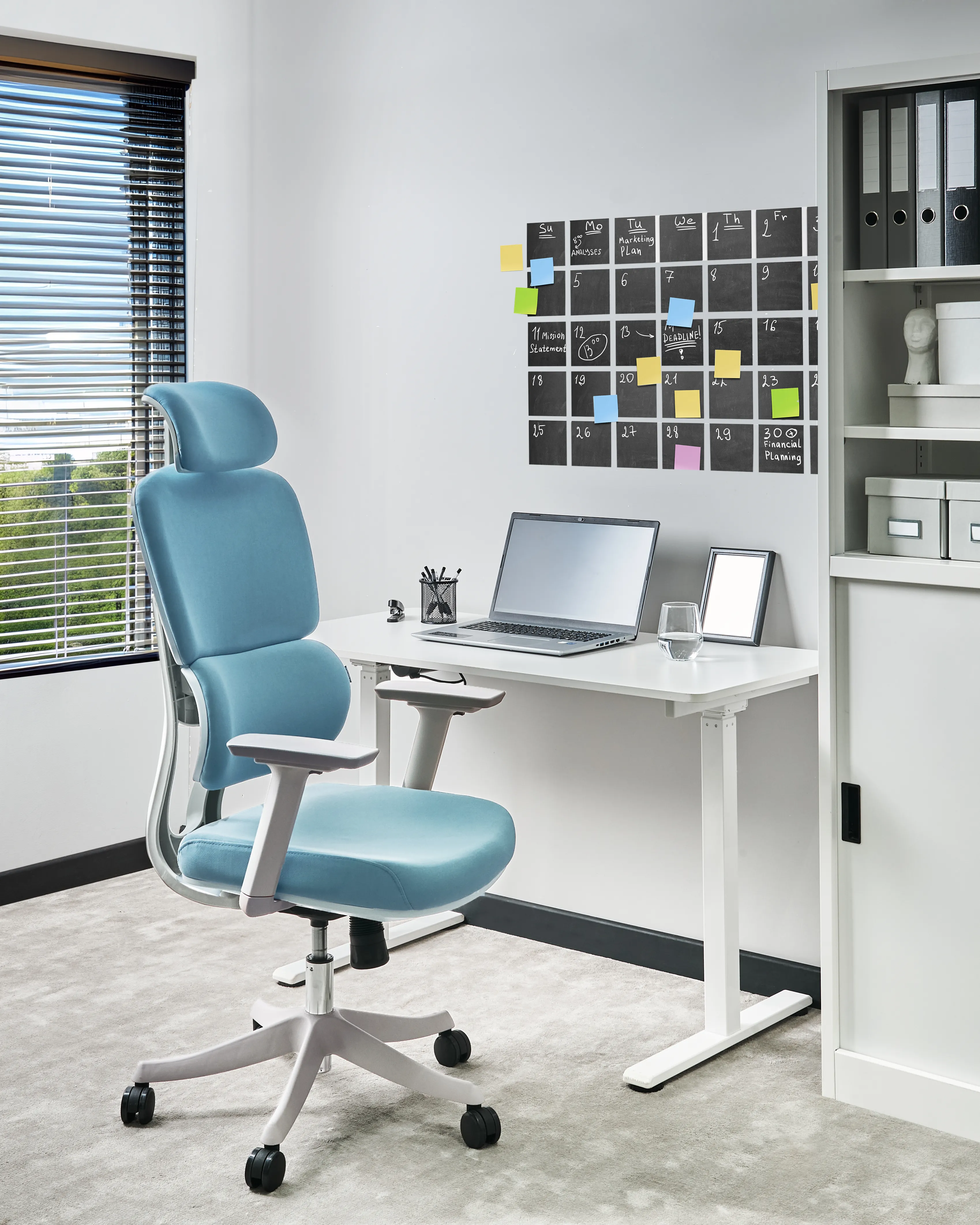 Bureaustoel VISCOUNT Stof Blauw