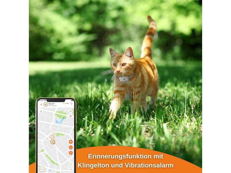 Weenect GPS-Tracker XS für Katzen, Weiss Der kleinste GPS-Tracker für Katzen