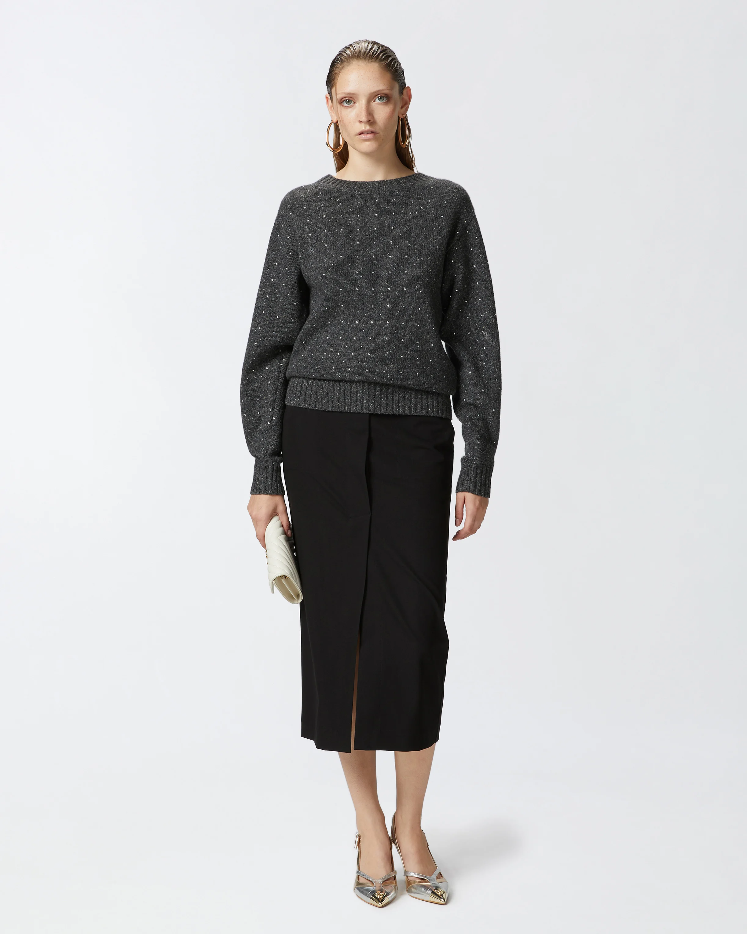 Pull en alpaga mélangé avec strass | Multicolore