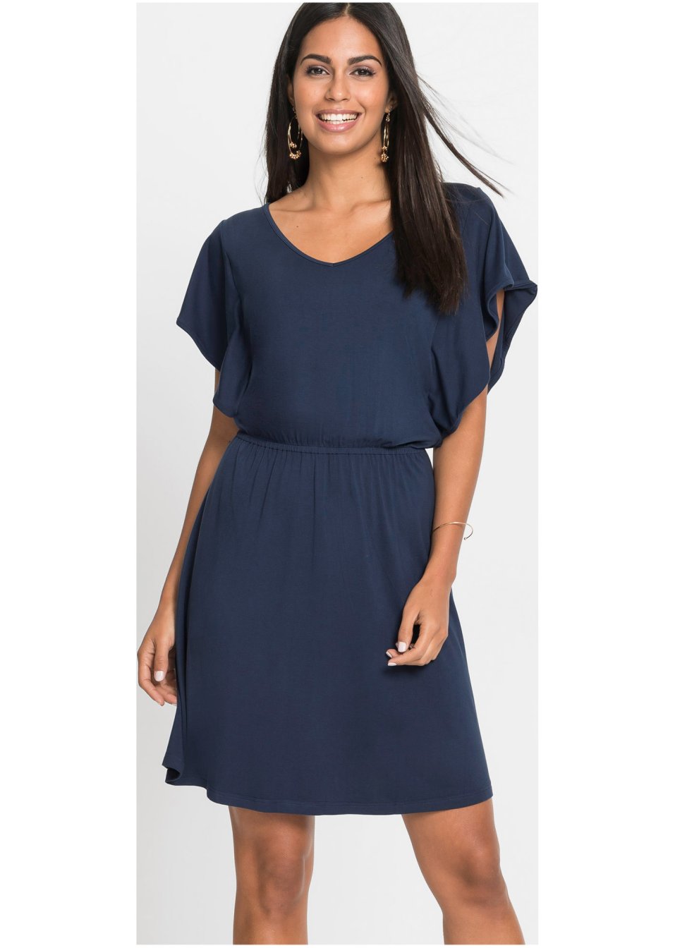 Robe en jersey à manches volantées