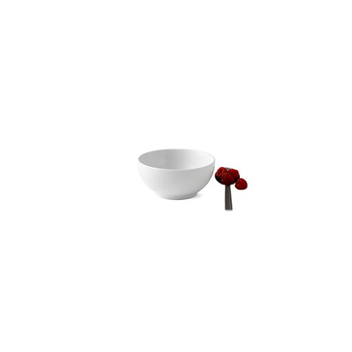 Royal Copenhagen Hvid Riflet Skål, Ø13 cm