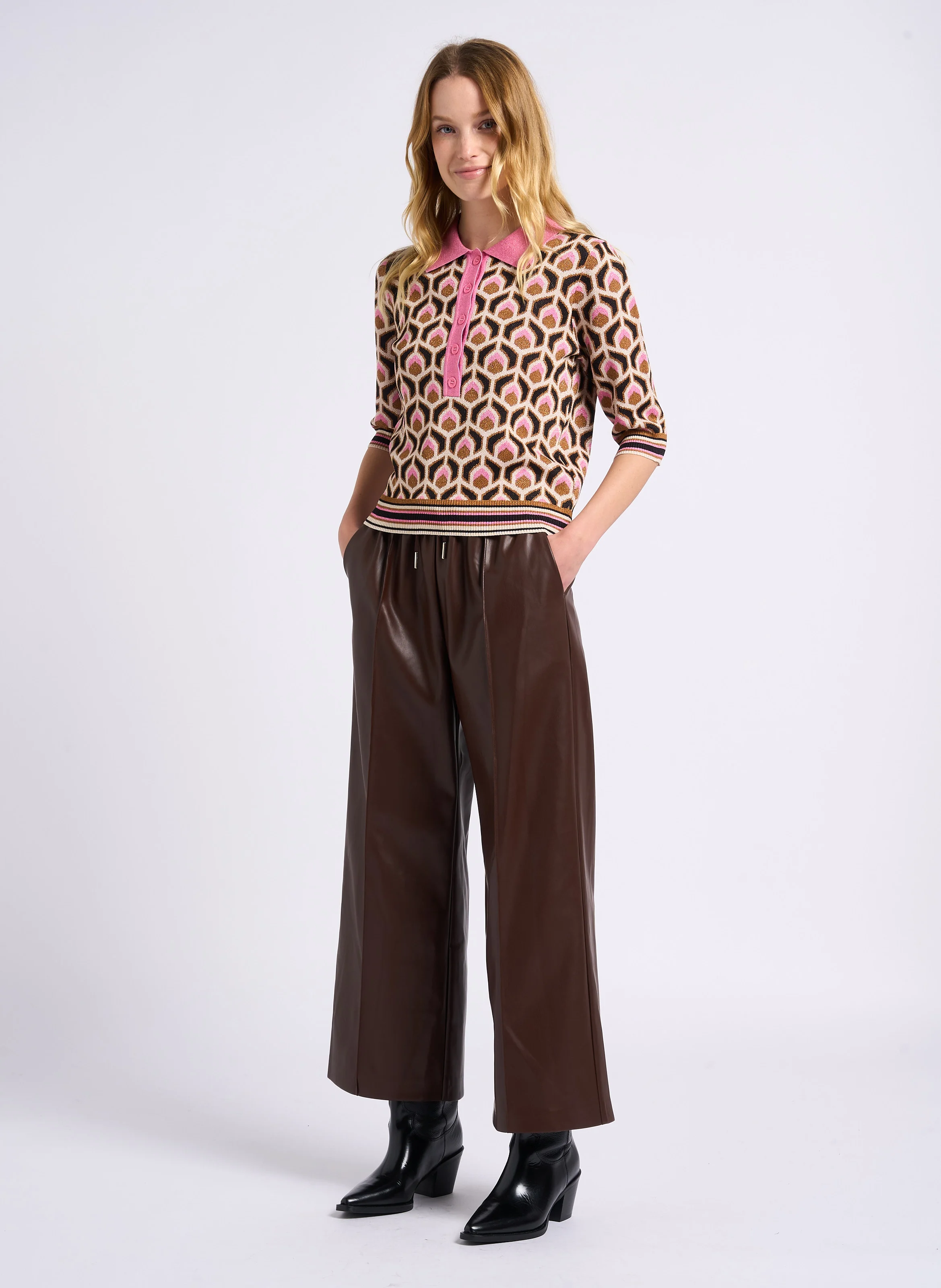 JOHAN - Pantalon large| Marron