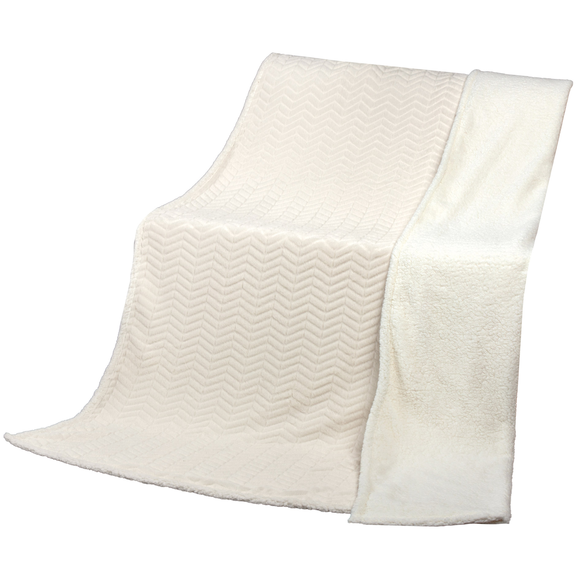 Kuscheldecke - offwhite - Fellimitat - 150x200 cm