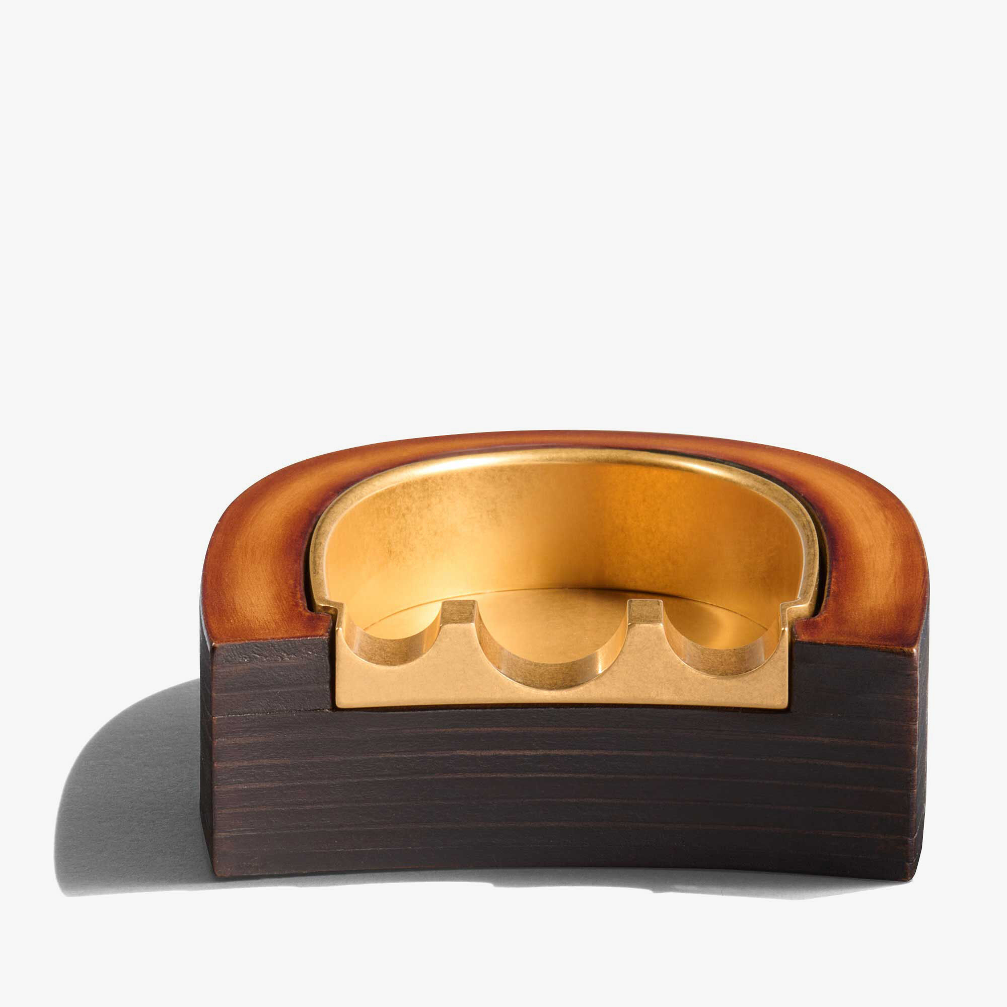 Cendrier En Cuir Et Metal