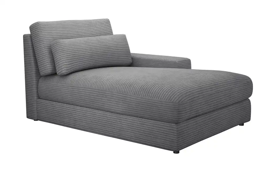 Element Branna Anthrazit Cordstoff Ottomane rechts