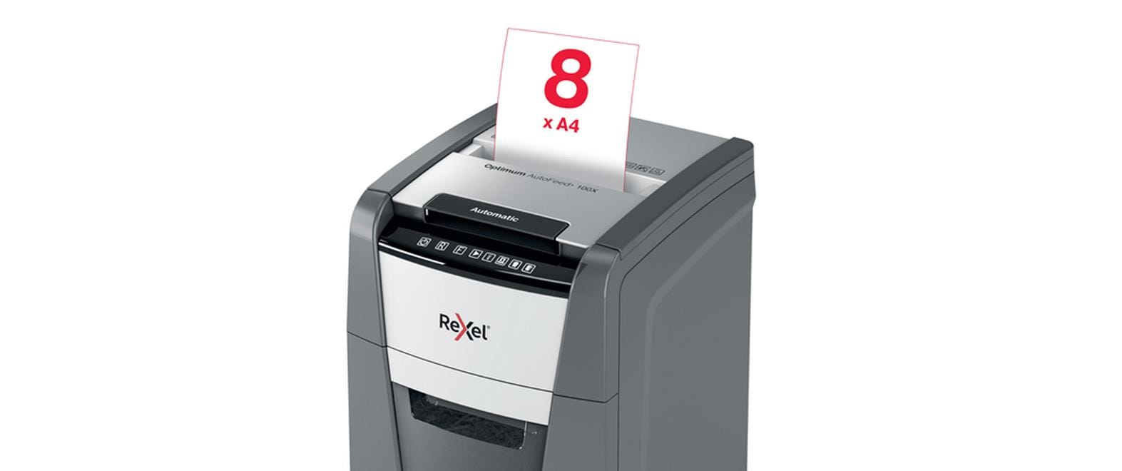 Aktenvernichter Optimum AutoFeed+ 100 x P-4, 100 Seiten<br>Automatischer Schredder (auto) für sichere Vernichtung vertraulicher Unterlagen (bis zu 100 Blatt)