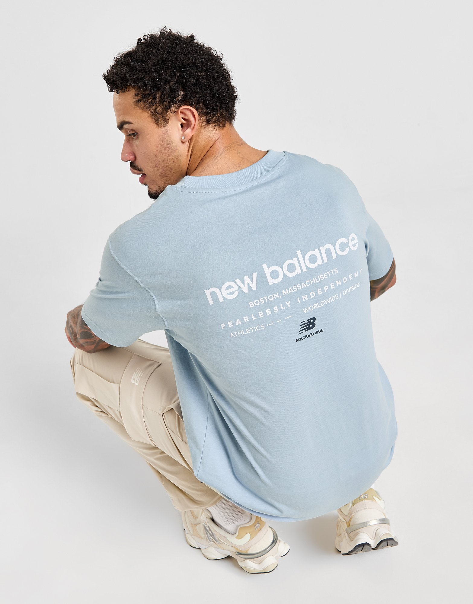 New Balance T-shirt Linear Back Hit Homme