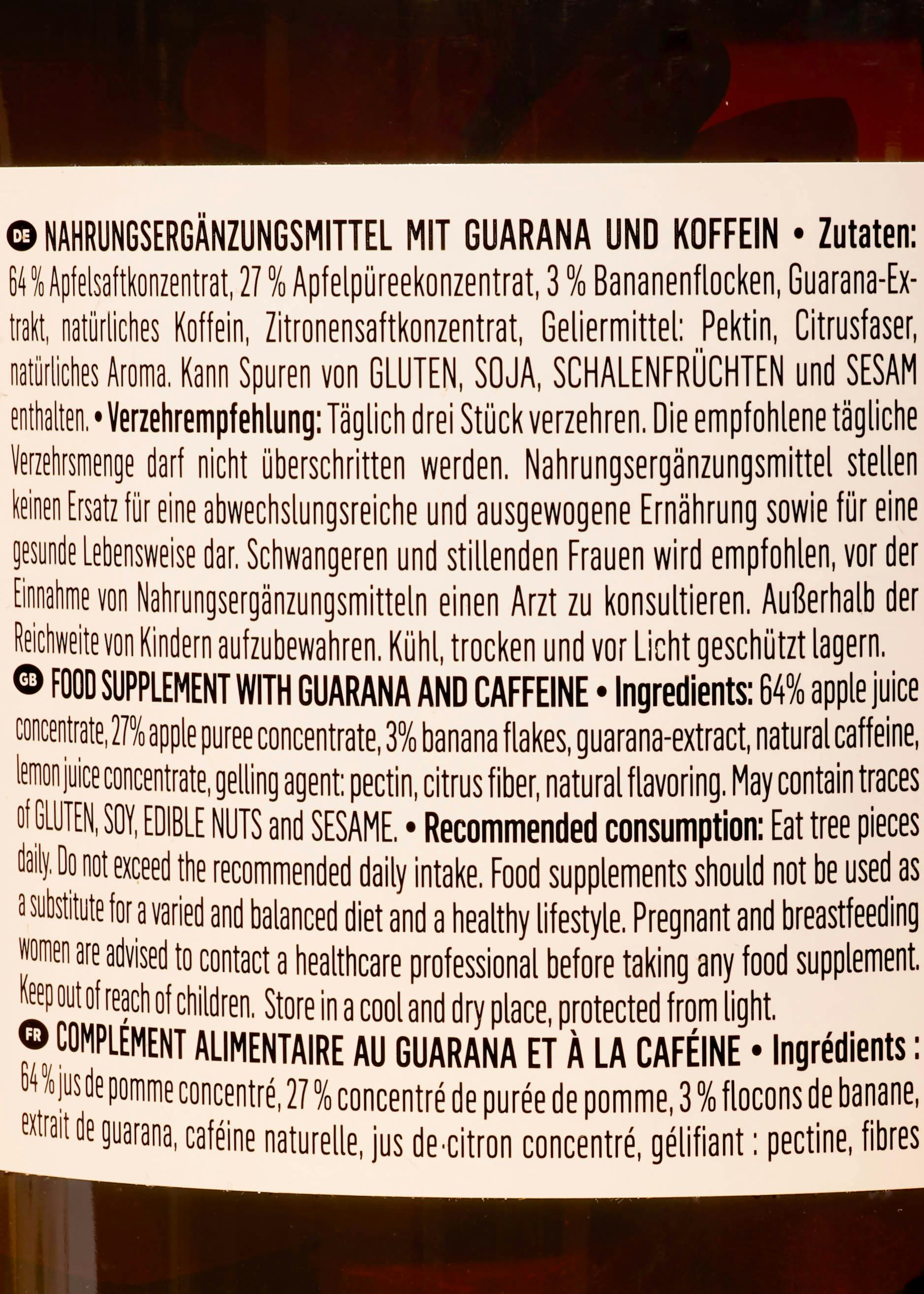 Energy Fruit Bites mit Koffein und Guarana 120 Stück