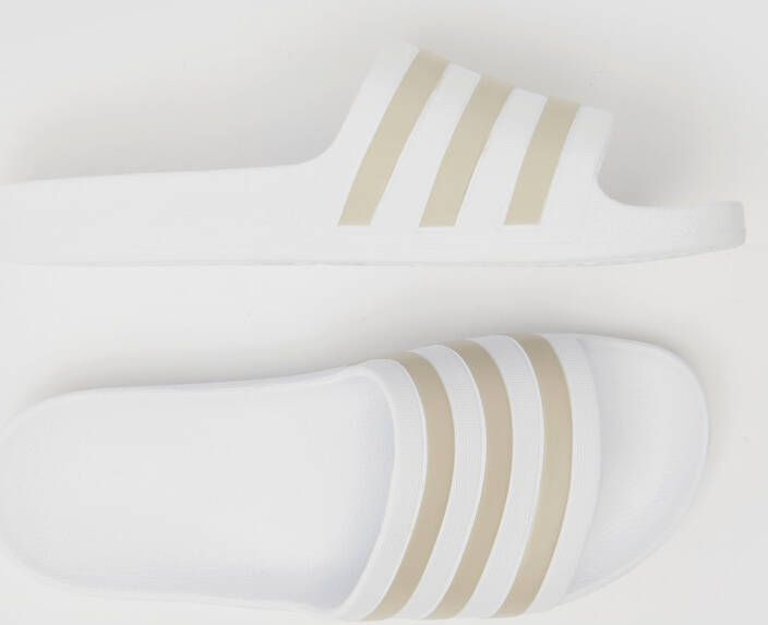Adidas Adilette Aqua Badslippers Slippers Wit Goud Heren