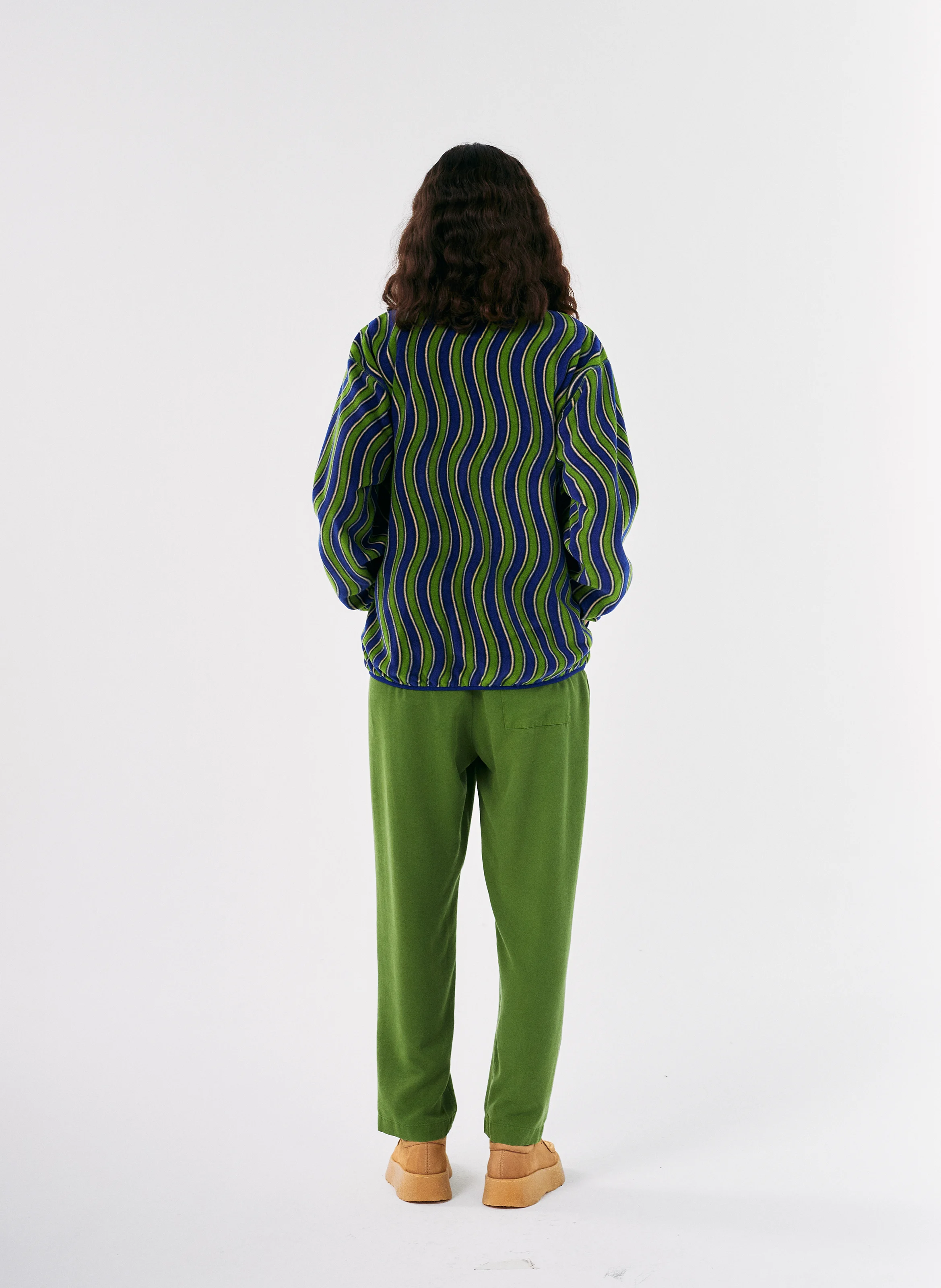 Veste col montant à rayures | Multicolore