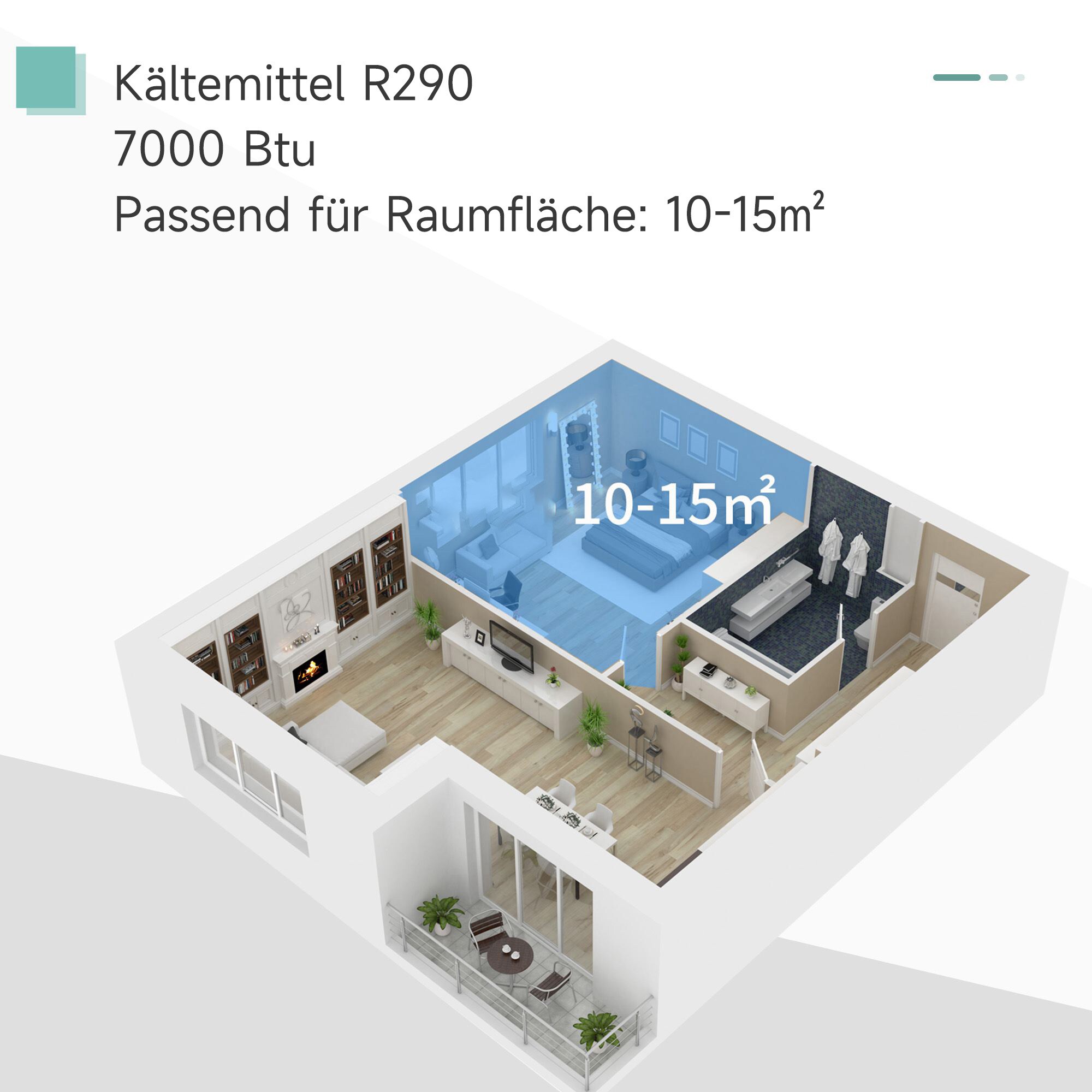 HOMCOM Mobile Klimaanlage mit 3 Modi und Fernbedienung weiß 30,5 x 32,8 x 67,8 cm (LxBxH)