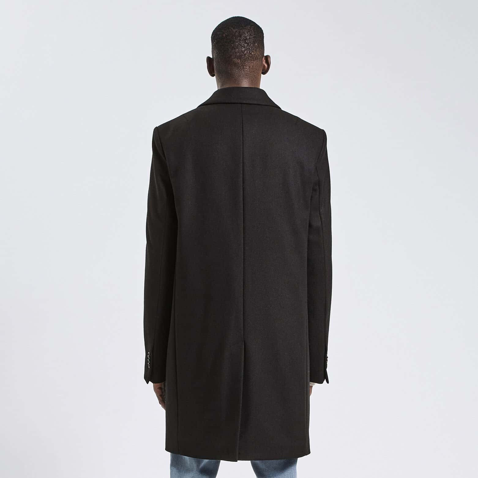 Manteau en laine italienne majoritaire Noir