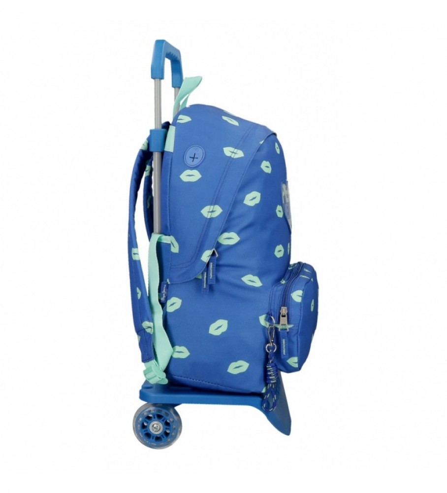 Mochila escolar Pepe Jeans Ruth com carrinho - 31x42x17,5cm -