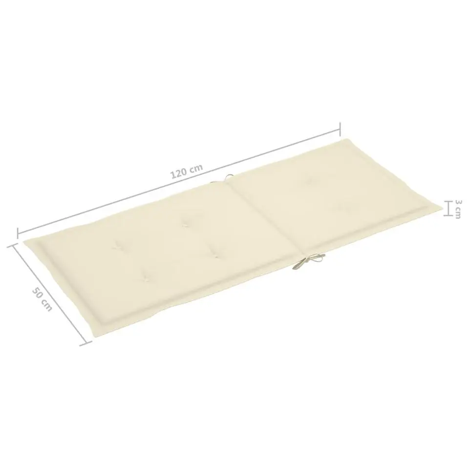 vidaXL - Verstelbare tuinstoelen - Kussens - Crème - Acaciahout - 4 stuks