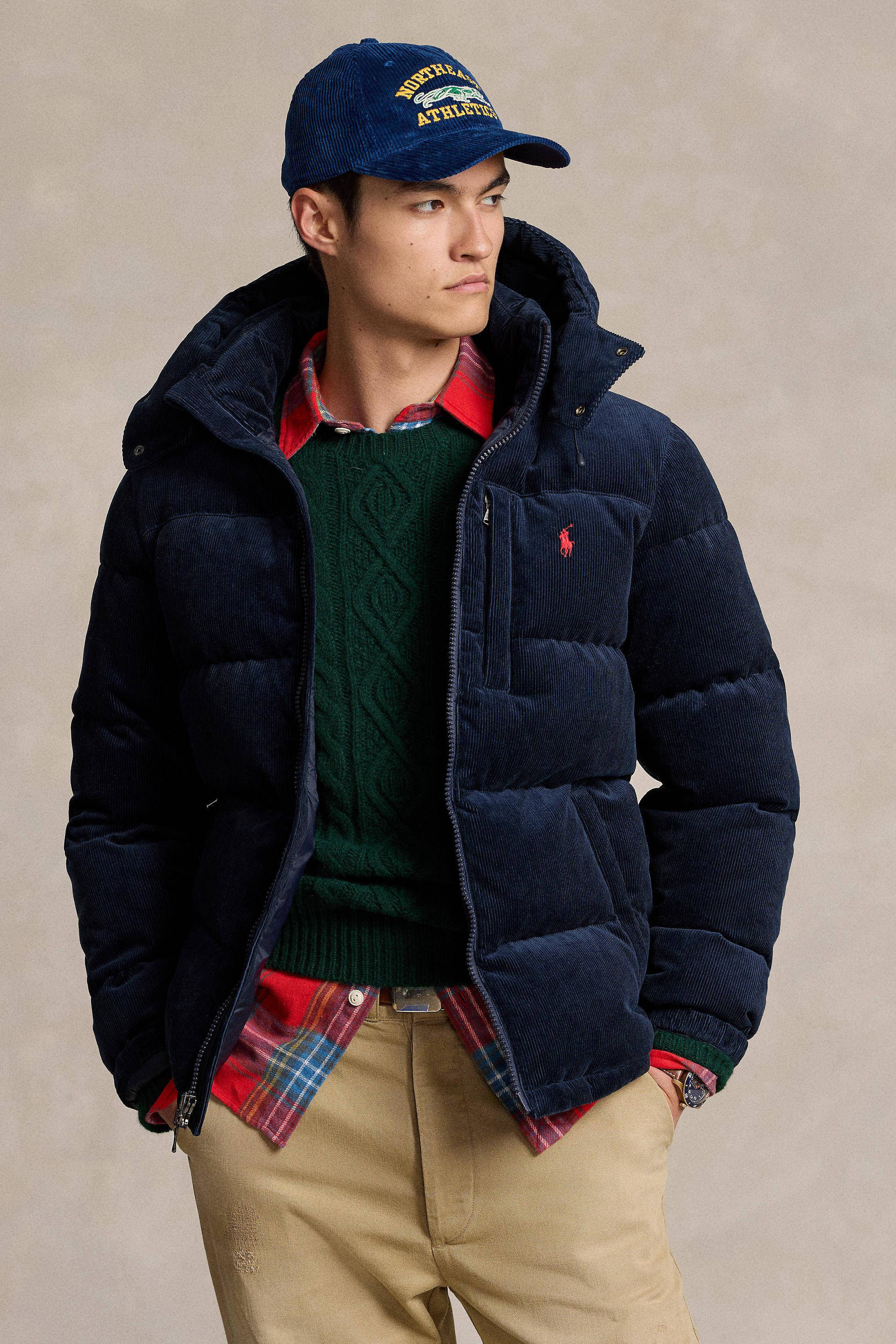 POLO Ralph Lauren gewatteerde corduroy  jas Gorham donkerblauw