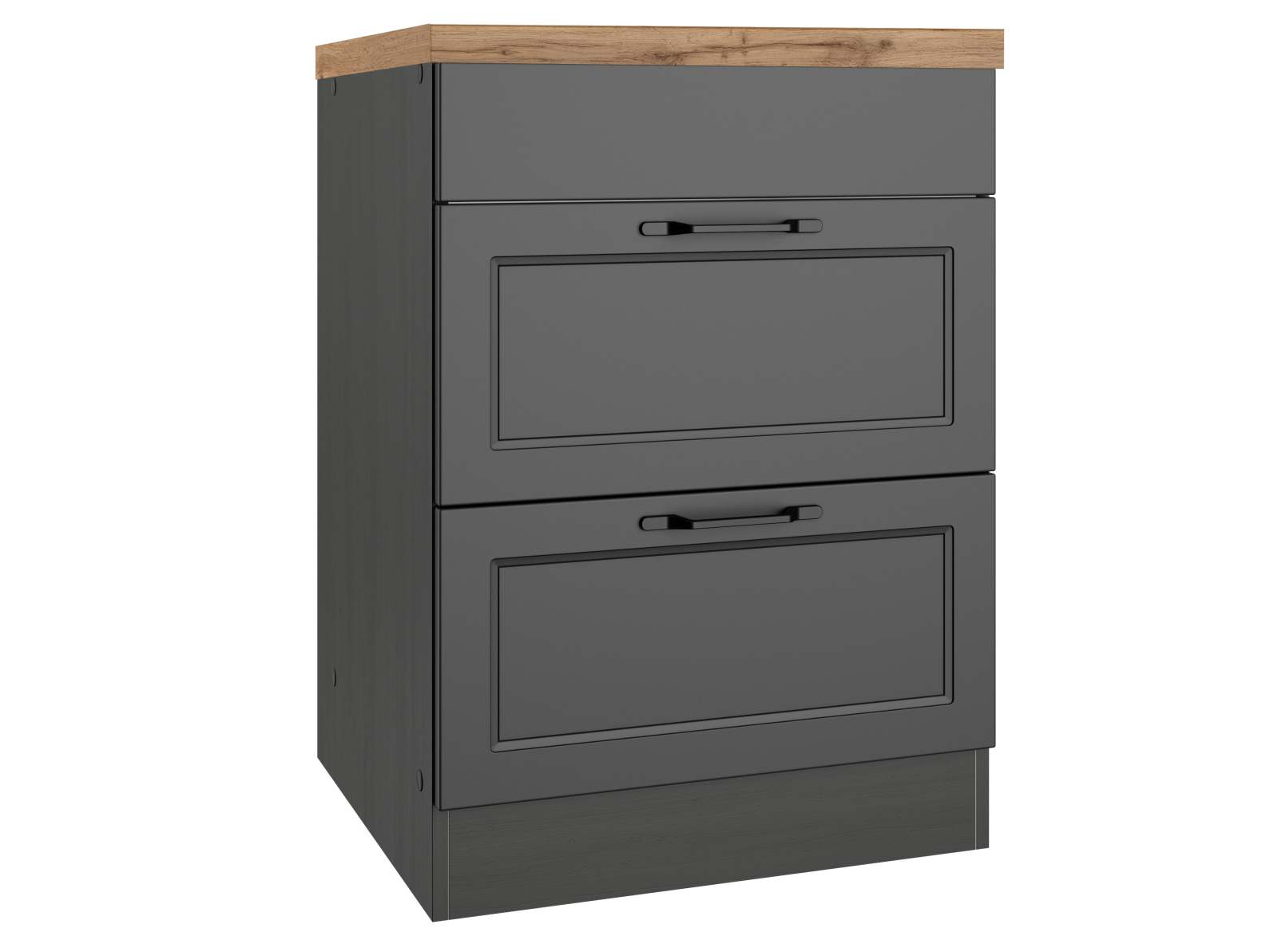 Kochfeldschrank MERAN - grau - Wotaneiche - 60 cm