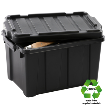 IRIS Powerbox Robuust Opbergbox - 21L - Kunststof - Zwart - Set van 3